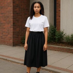 Ann Taylor Linen Blend  A-Line Skirt in Black Color Size 8